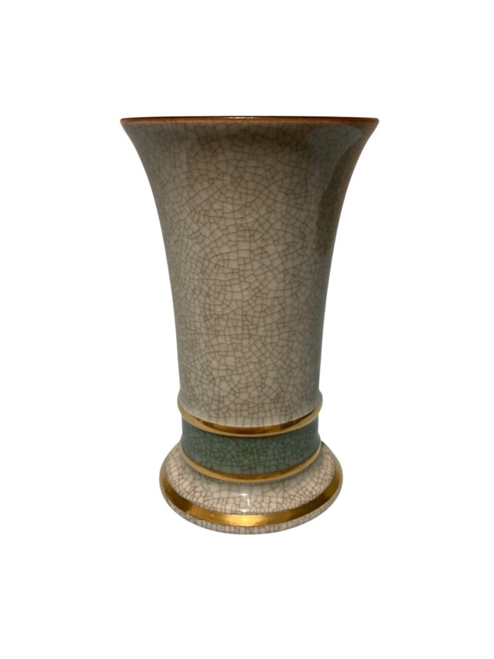 Vintage MCM Thorkild Olsen Royal Copenhagen Vase Crackle Glaze Vase